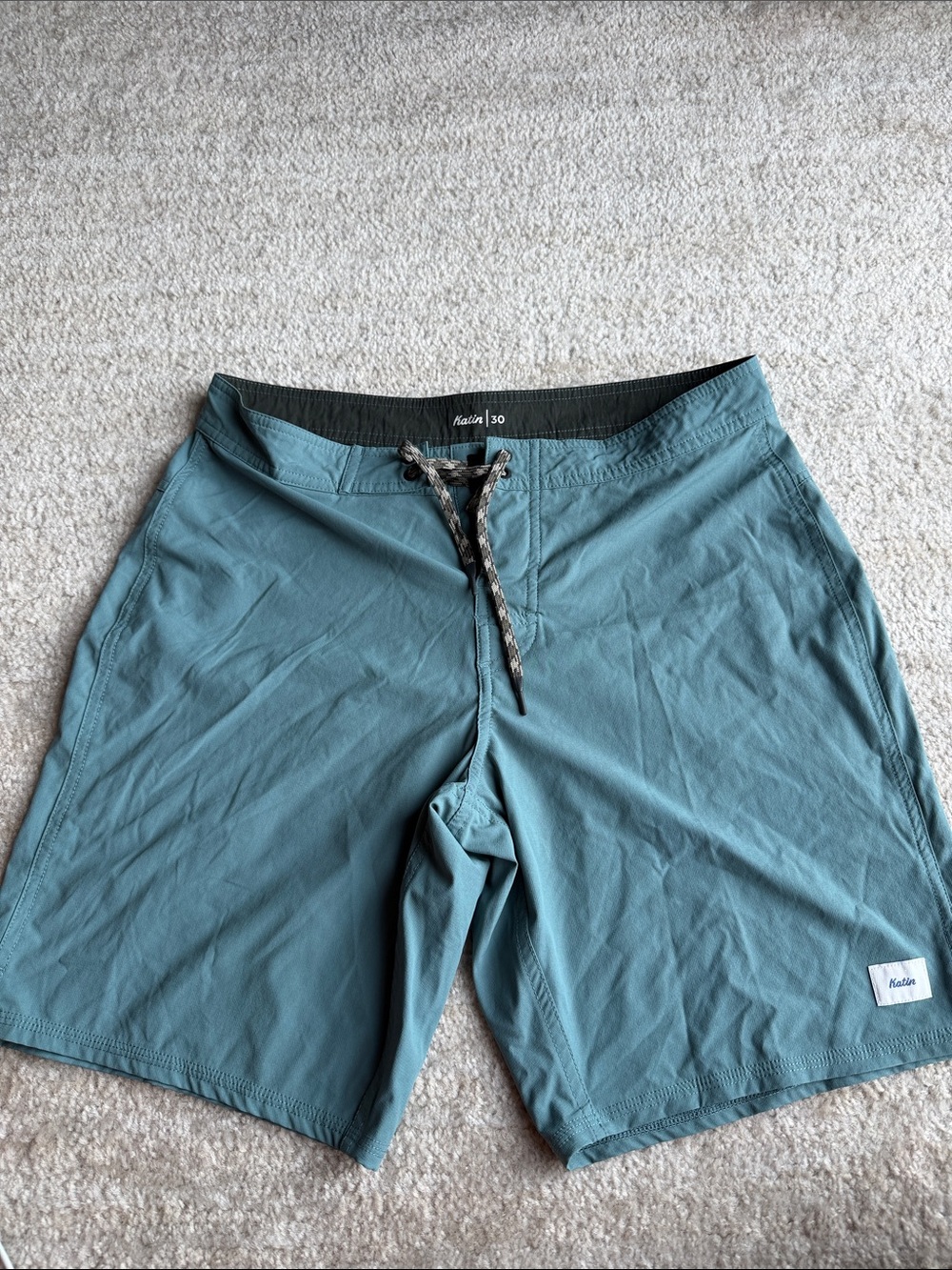 Katin Men's Teal Boardshorts with Camouflage Drawcord